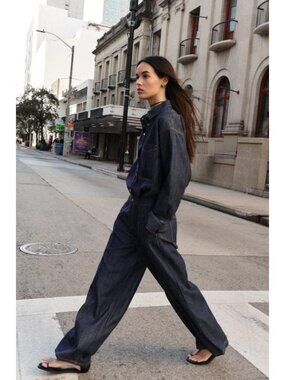 ZARA Z1975 HIGH RISE JOGGER WIDE LEG JEANS